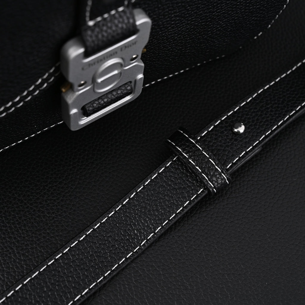 Dior Saddle Crossbody Bag – Black Grained Calfskin with Silver-Tone Hardware