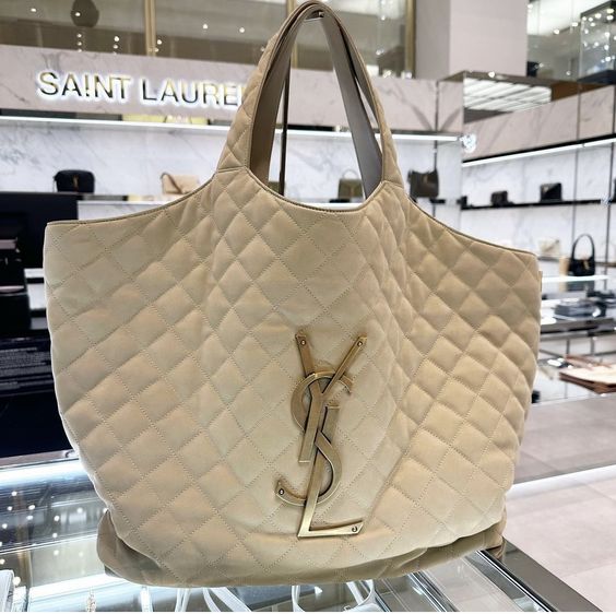 SAINT LAURENT Icare extra large embellished quilted leather tote Handbag